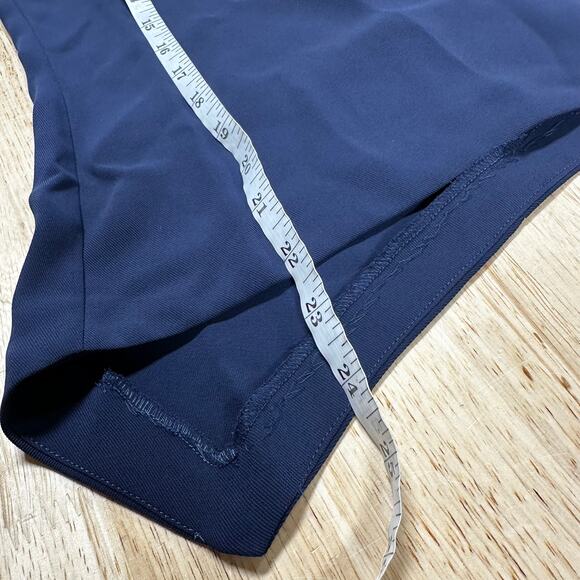 AX Armani Exchange Asymmetrical Rhinestone Top Navy Women's Size XS NWOT FLAW - Picture 11 of 11